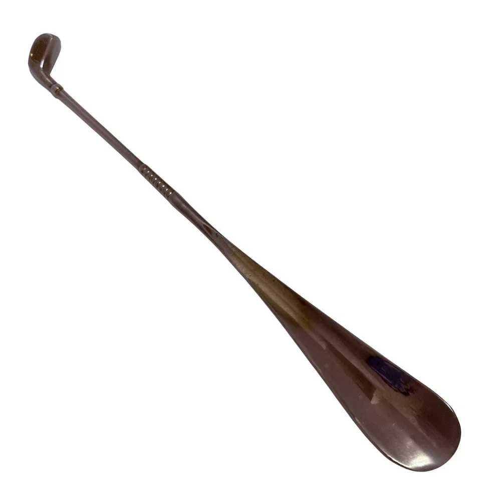 Vintage‎ Golf Club Long Handled Shoehorn Silver Metal Tone Golfer Valet Gift MCM